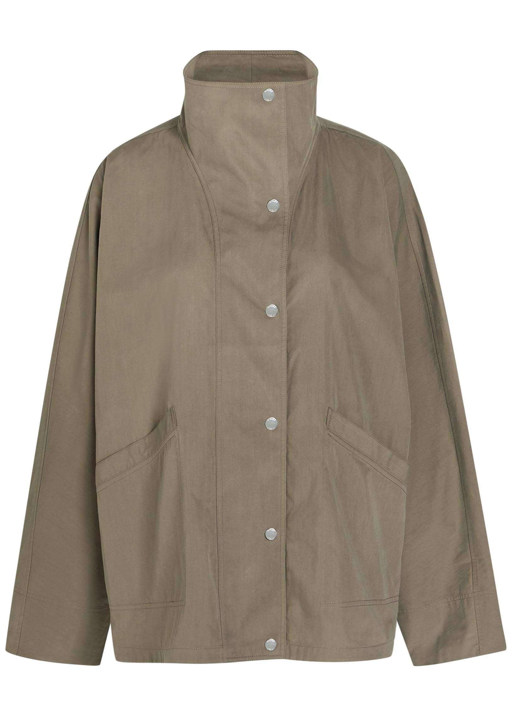 Funnel-neck cotton-blend poplin jacket | Harvey Nichols