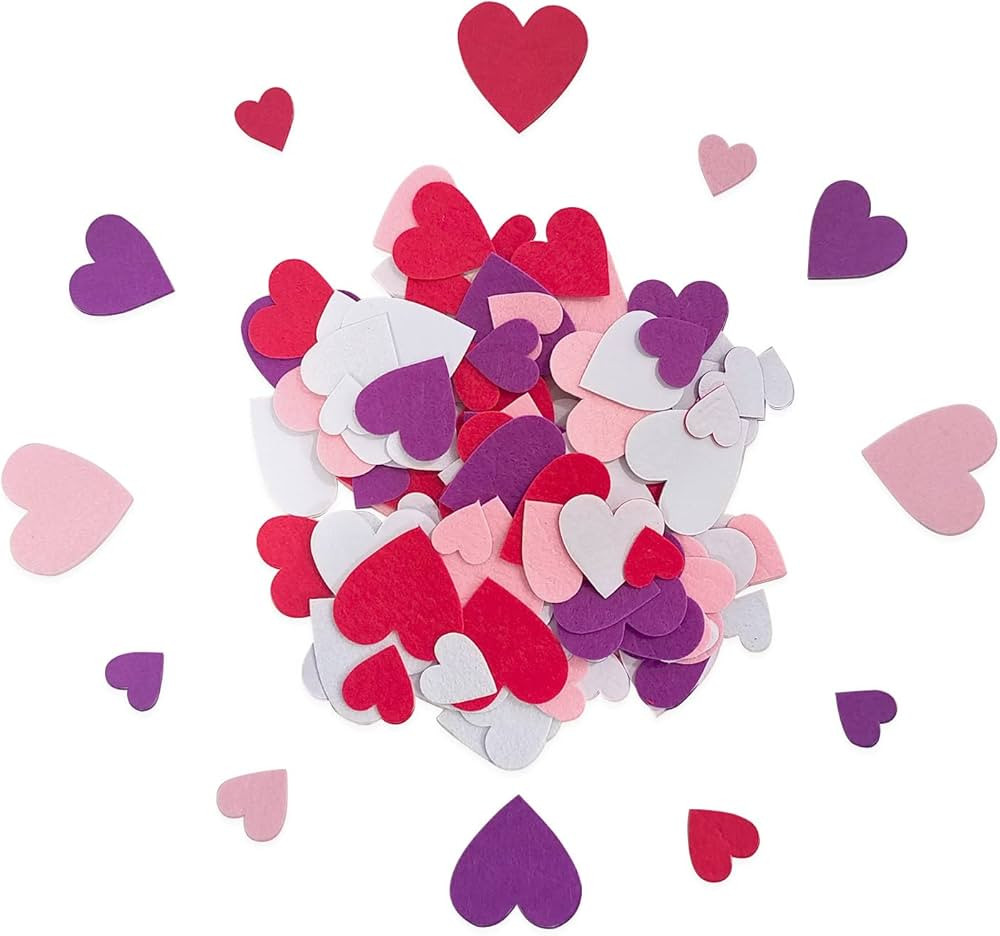 Heart Stickers, Self Adhesive Heart, Felt Decoration for School Bag, Craft Stickers for Scrapbook... | Amazon (US)