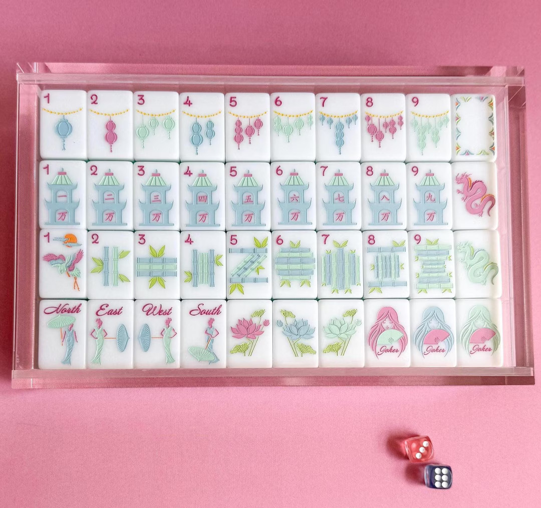 The Allure Mahjong Tile Set W/ Acrylic Display Box - Etsy | Etsy (US)