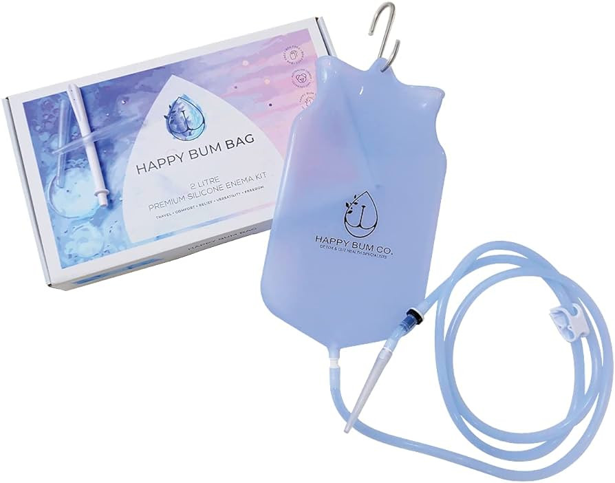 Happy Bum Bag Enema Kit | 6.5ft Silicone Hose, 2L Non-Toxic Silicone Enema Bag with 3 Replacement... | Amazon (US)