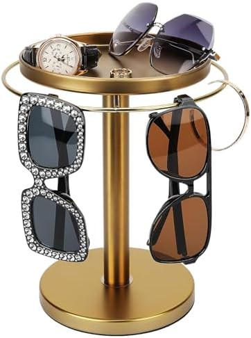 360° Rotating Sunglass Organizer Storage, Stainless Steel Glasses Holder Stand, Glasses Organize... | Amazon (US)