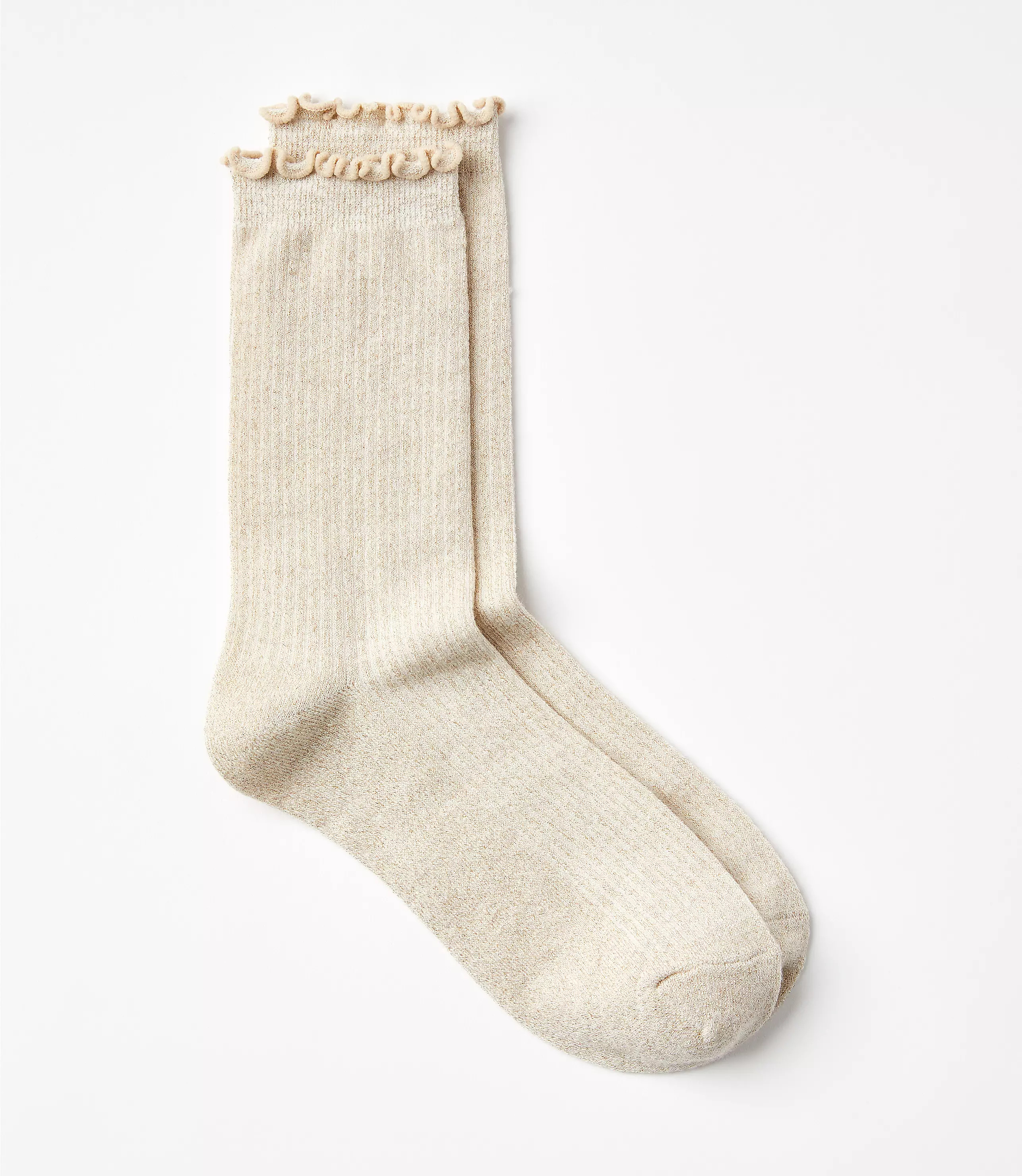Shimmer Ruffle Crew Socks | LOFT