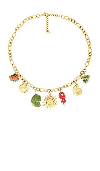 BRACHA Key Lago Charm Necklace in Metallic Gold. | Revolve Clothing (Global)