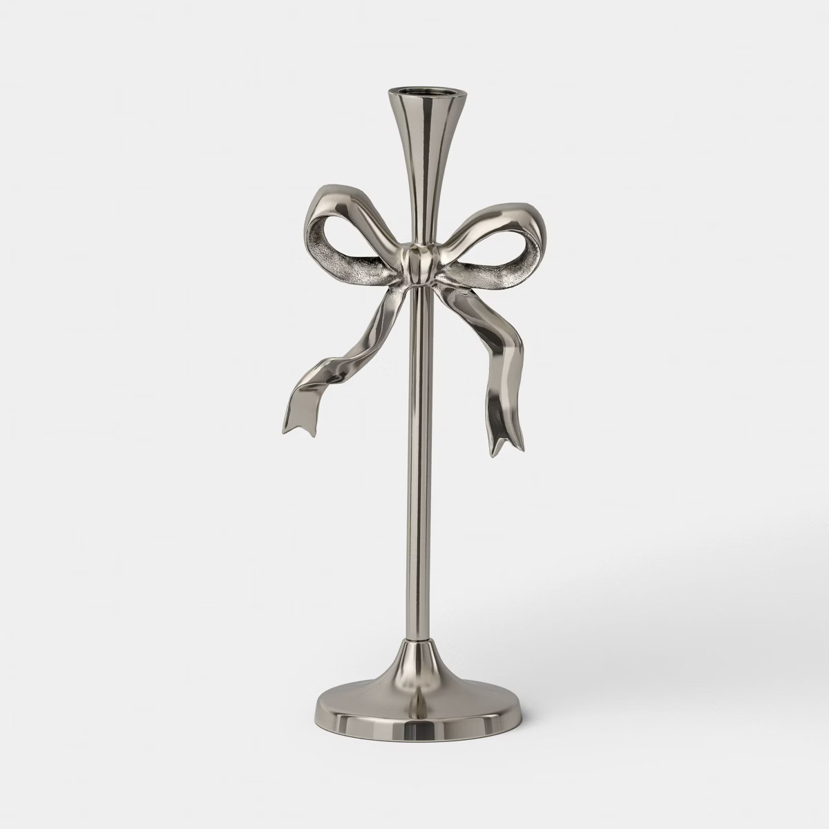 Valentine's Day Bow Taper Candle Holder Silver - Threshold™ | Target