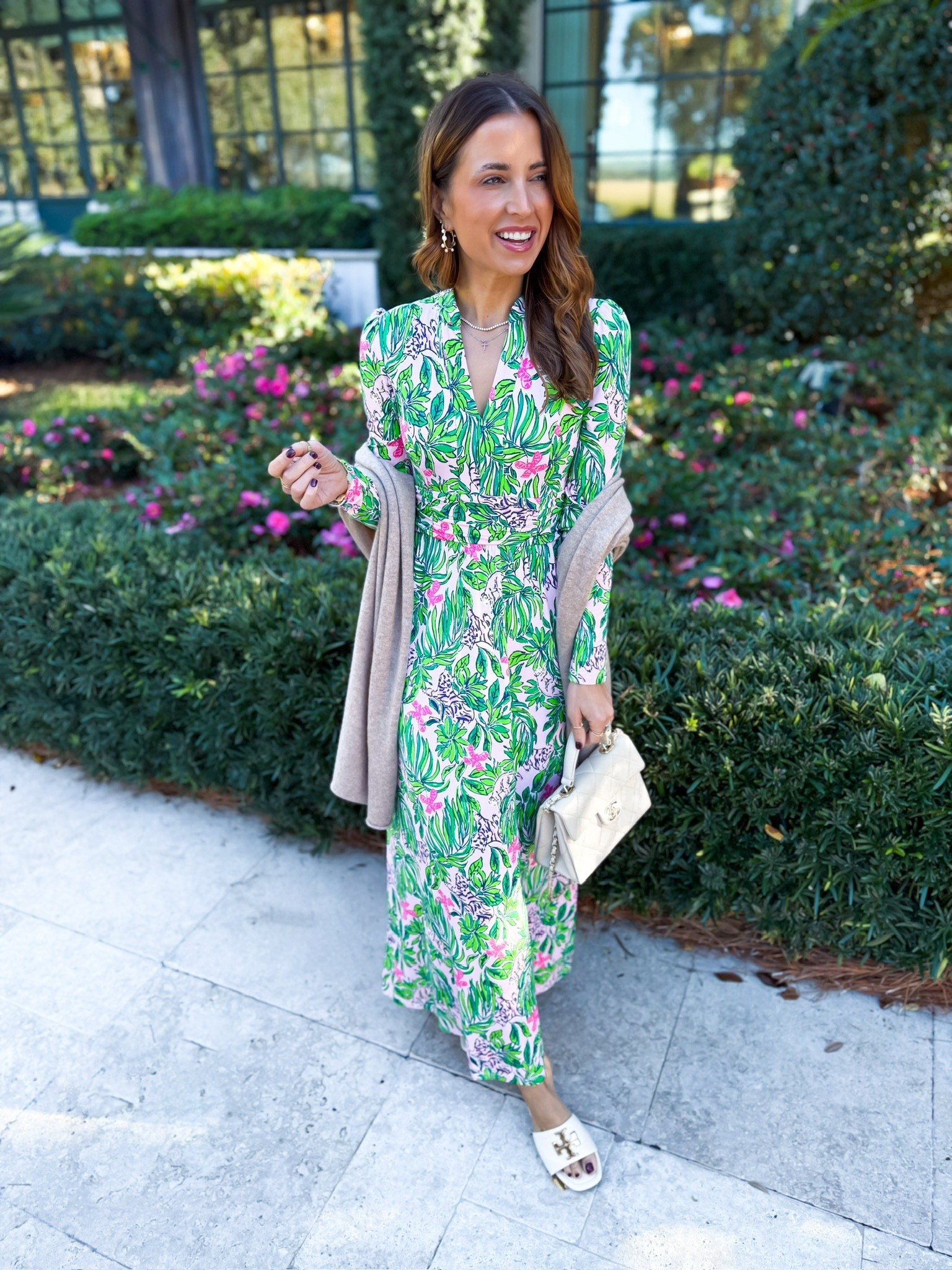 Resort wear. Coastal dress. Lilly Pulitzer midi dress in 00 - it’s a maxi length on me. Vacation outfit. Vacation dress. Resort dress. Vacation dress. Tory Burch Eleanor slides - I went up half a size. 


#LTKootd #LTKTravel #LTKgrwm