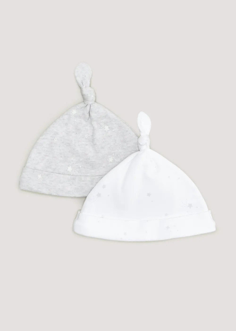 2 Pack Baby Hats (Newborn-6mths) – White | Matalan (UK)