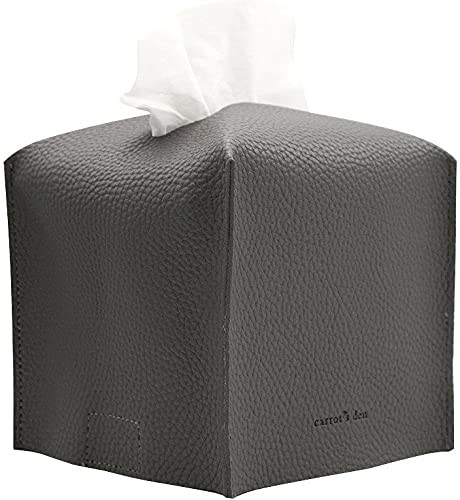 Tissue Box Cover Holder, Square with Bottom Belt by Carrot's Den - PU Leather Decorative Organize... | Amazon (US)