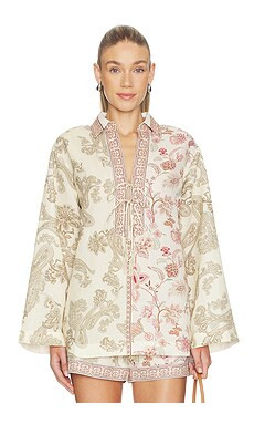 HEMANT AND NANDITA Drop Shoulder Collared Tunic in Multi from Revolve.com | Revolve Clothing (Global)