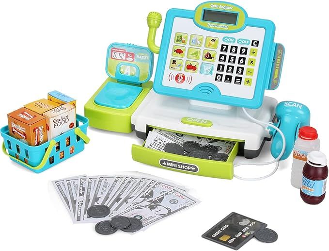 FS Pretend Play Calculator Cash Register Toy as Preschool Gift for Kids, Classic Count Toy with S... | Amazon (US)