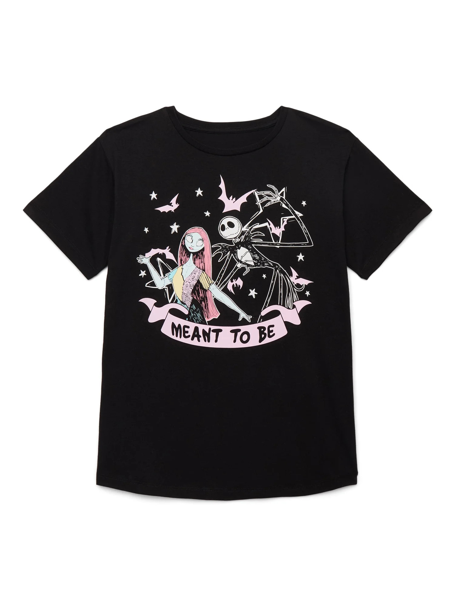 The Nightmare Before Christmas Girls Short Sleeve Graphic T-Shirt, Sizes 4-16 | Walmart (US)