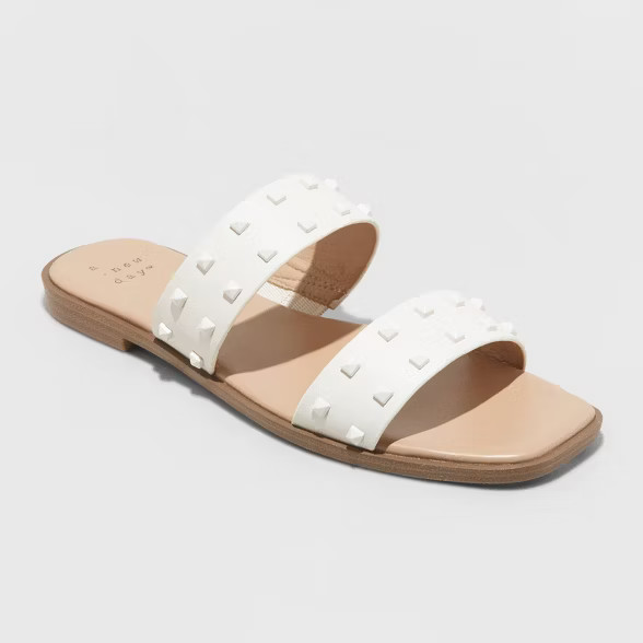 Women's Stella Two Band Studded Sandals - A New Day™ | Target