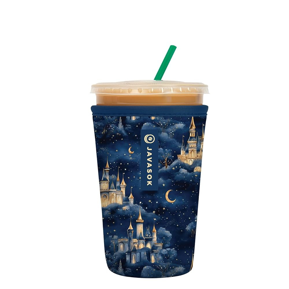 Sok It JavaSok Iced Coffee & Cold Soda Insulated Neoprene Cup Sleeve (Castle in the Sky, Medium: ... | Amazon (US)