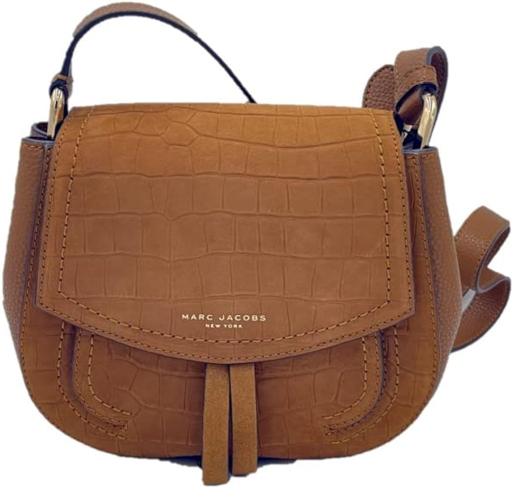 Marc Jacobs H162L01FA21 Maverick Croc-Embossed Women's Leather Saddle Bag | Amazon (US)
