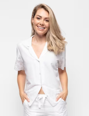 Cotton Modal Broderie Pyjama Top | Marks & Spencer (UK)