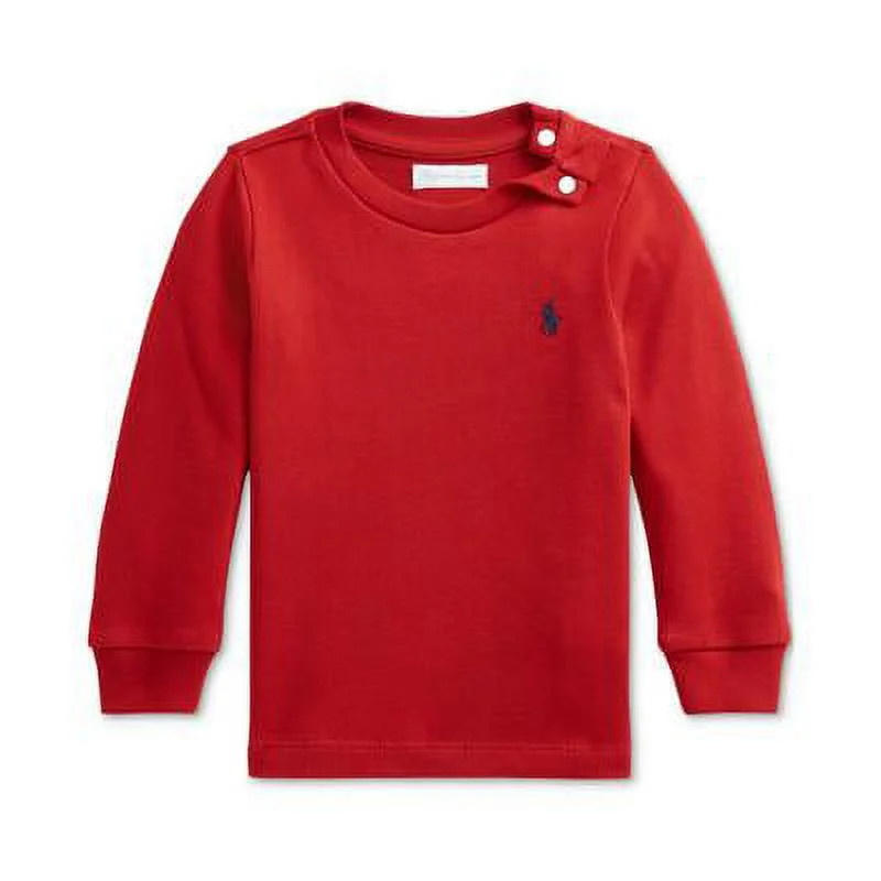 Polo Ralph Lauren Baby Boys Waffle Knit Cotton Tee,Red,3M | Walmart (US)