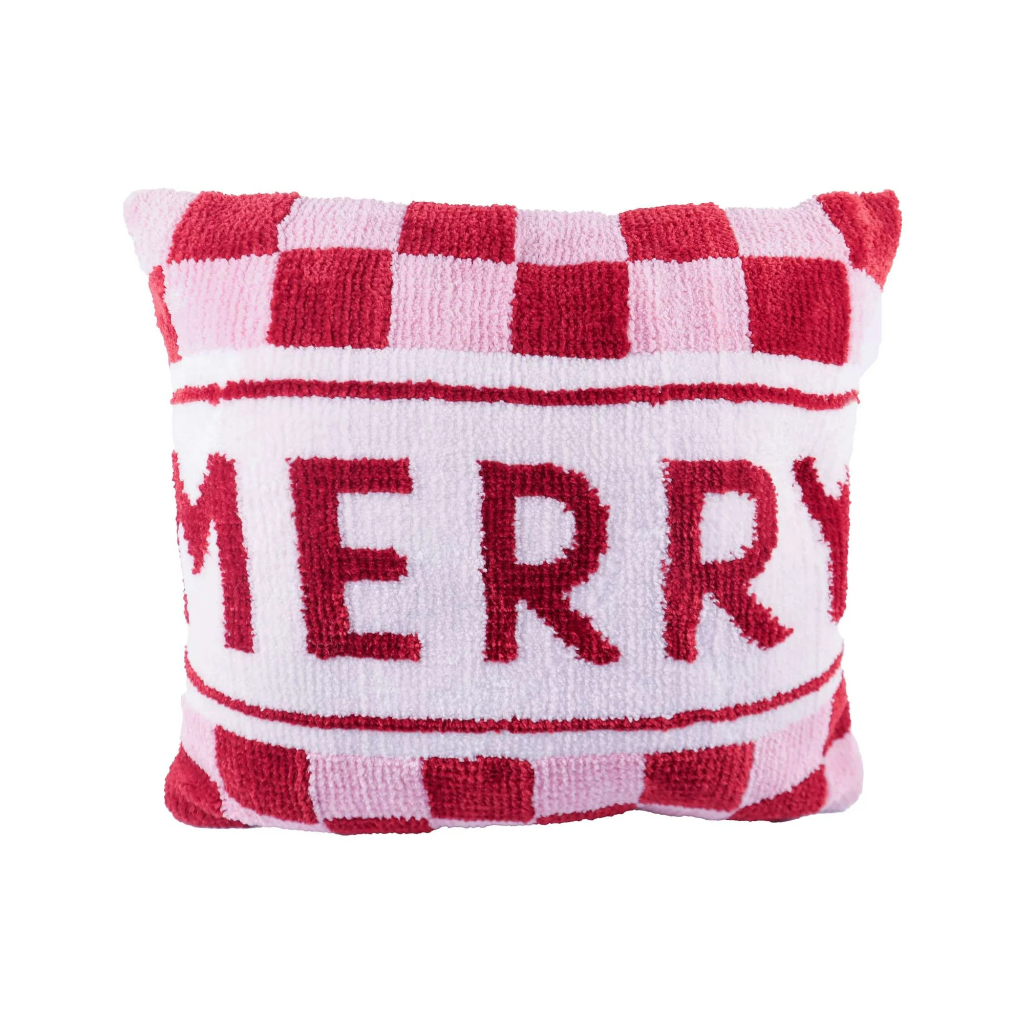 Pile Look Merry Words Christmas Square Pillow,Width is 18inch,Height is 18inch,by Holiday Time | Walmart (US)