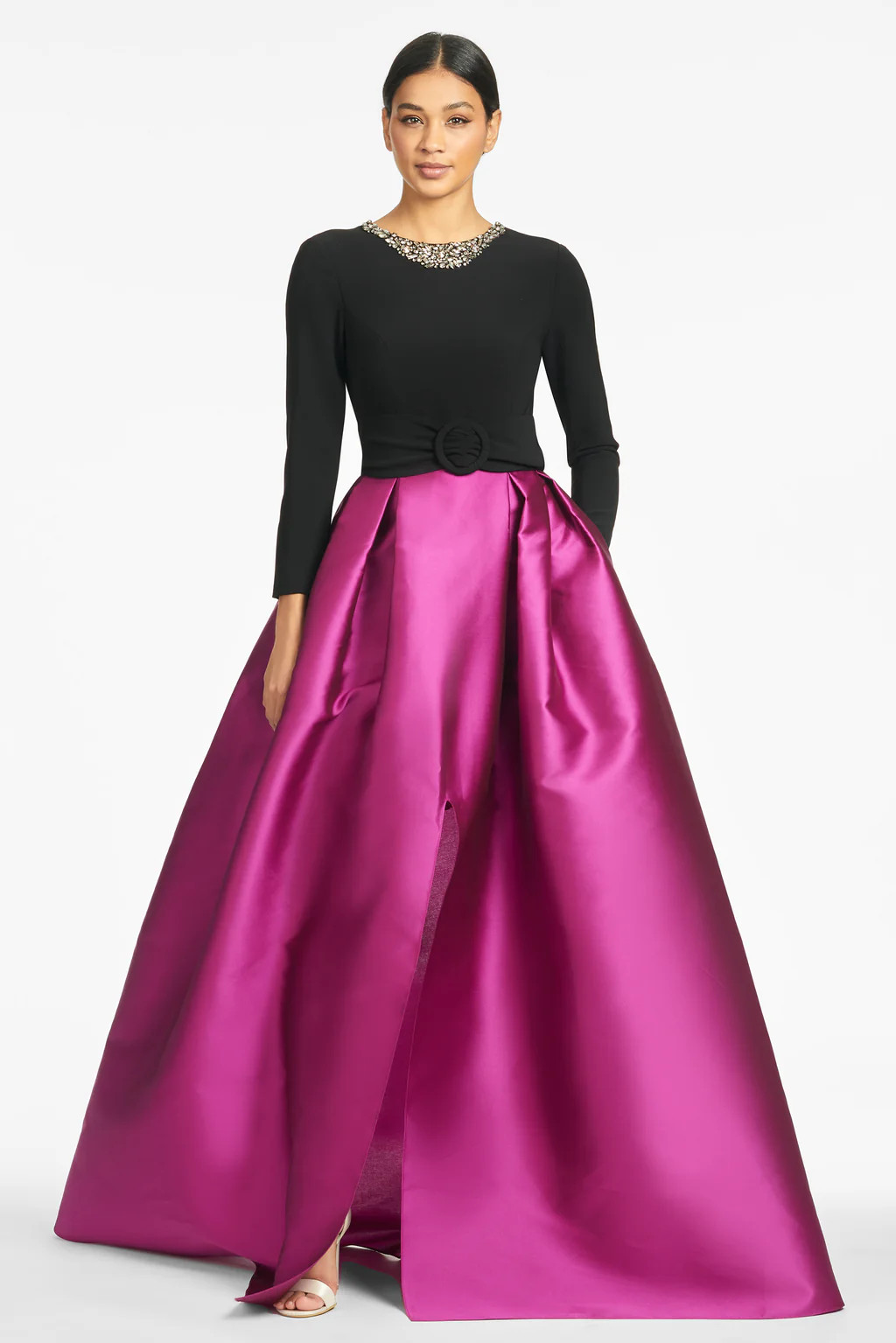 Desdemona Gown - Black/Magenta | Sachin & Babi