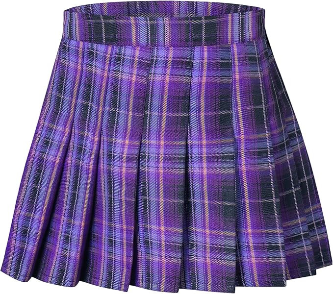 Cromoncent Girls Womens Pleated Mini Skirt Short High Waist School Uniform, 2Years - 4XL | Amazon (US)