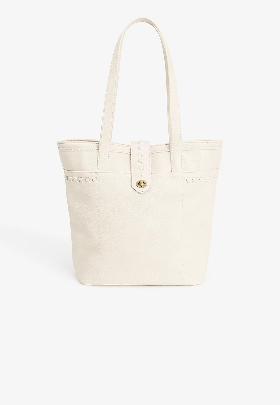 Woven Front Turn Lock Tote | Maurices