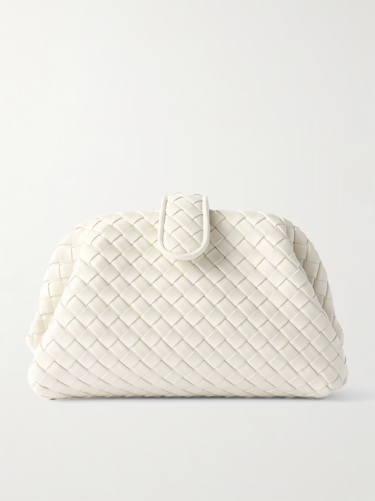 Bottega Veneta - Lauren 1980 Small Intrecciato Leather Clutch - White | NET-A-PORTER (UK & EU)