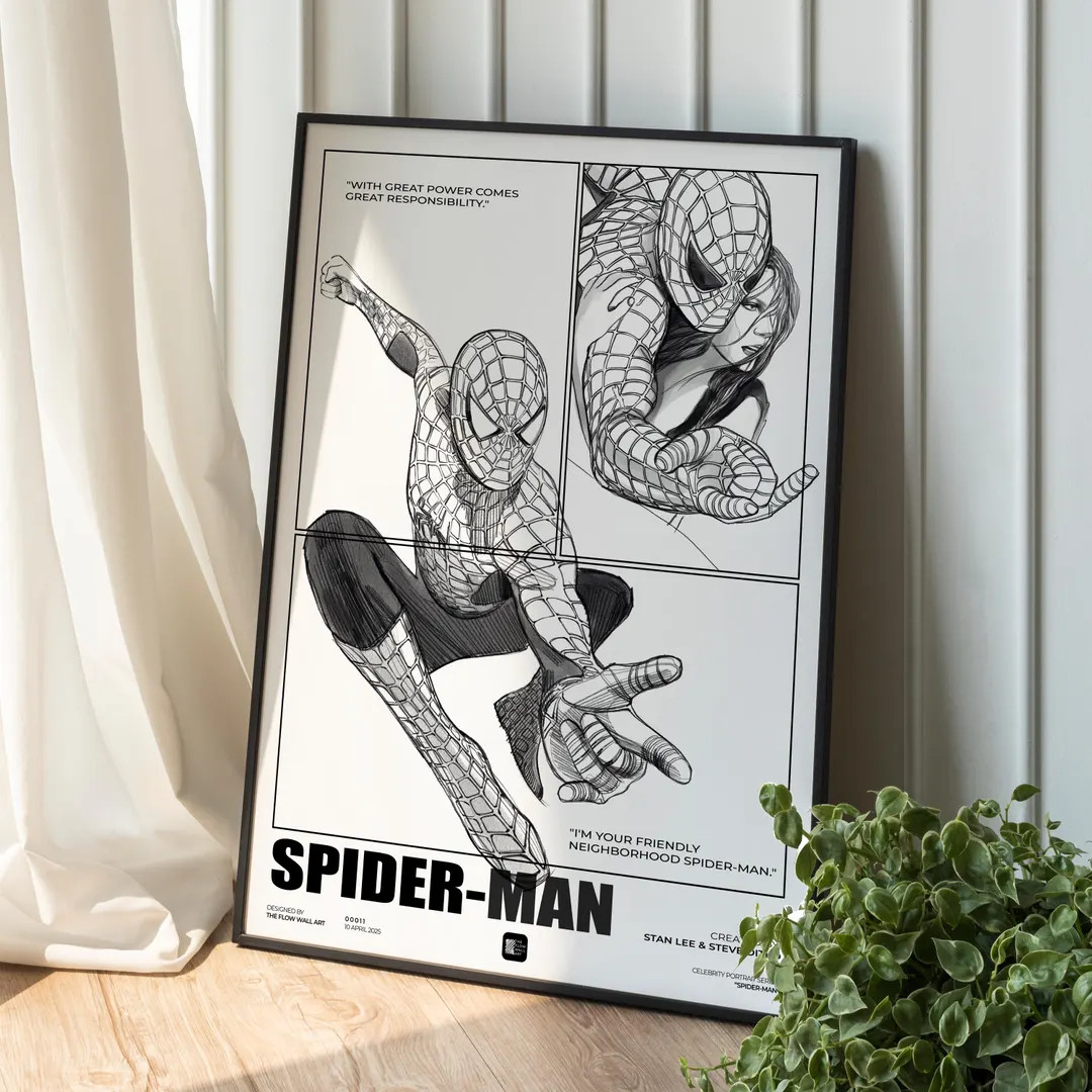 Spider-man Hand-drawn Art Print: Minimalist Superhero Decor (digital Download) - Etsy | Etsy (US)