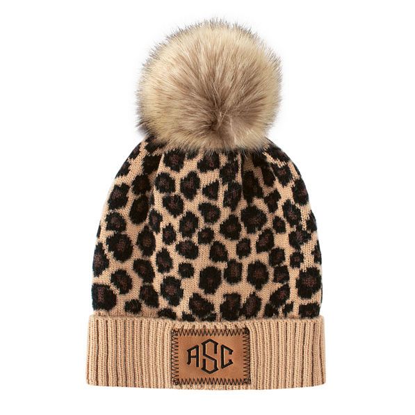 Monogrammed Leopard Beanie | Marleylilly