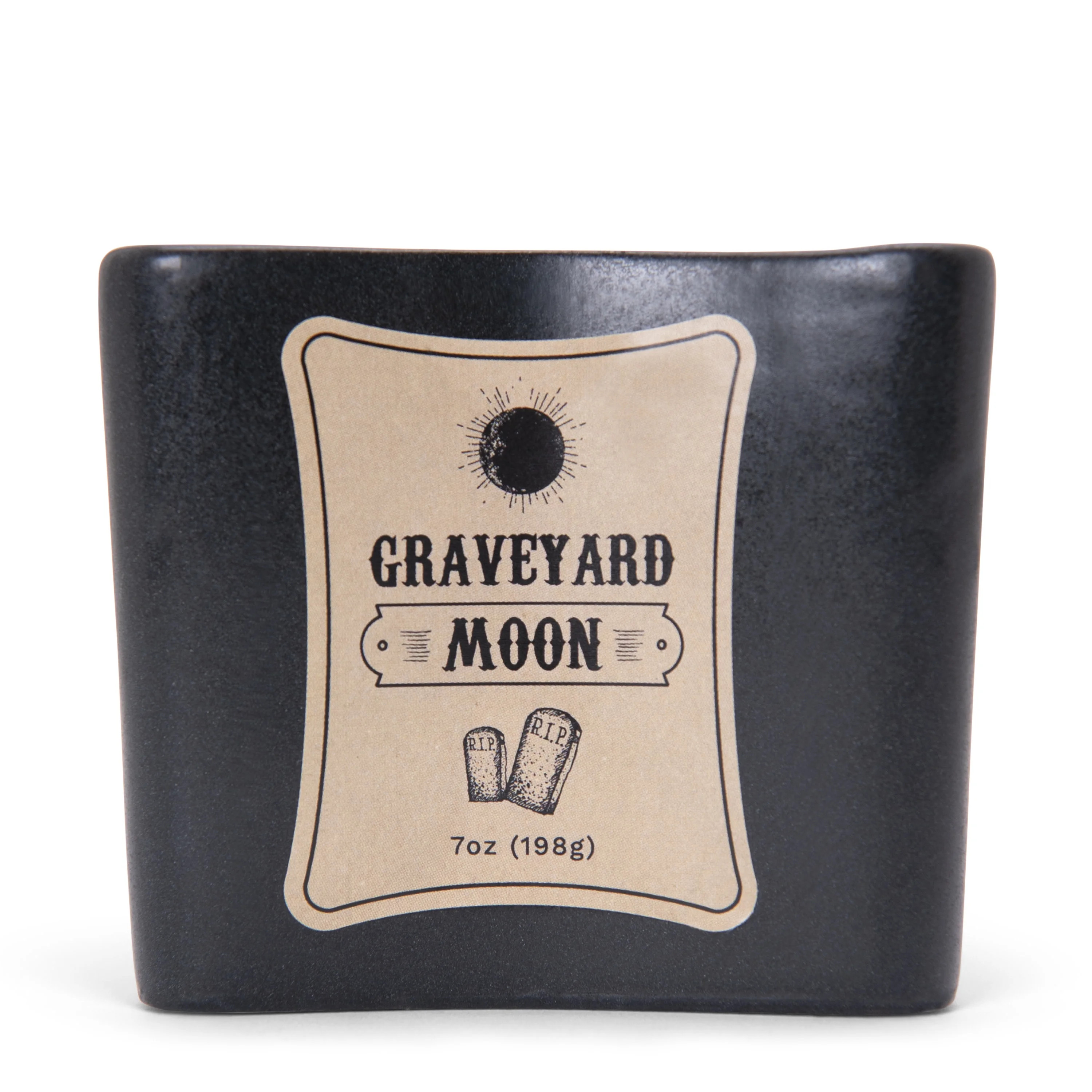 Halloween Tidings Graveyard Moon 7oz Jar Candle, Black | Walmart (US)
