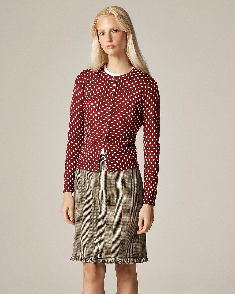 Carolyn cardigan in polka-dot merino wool | J. Crew US