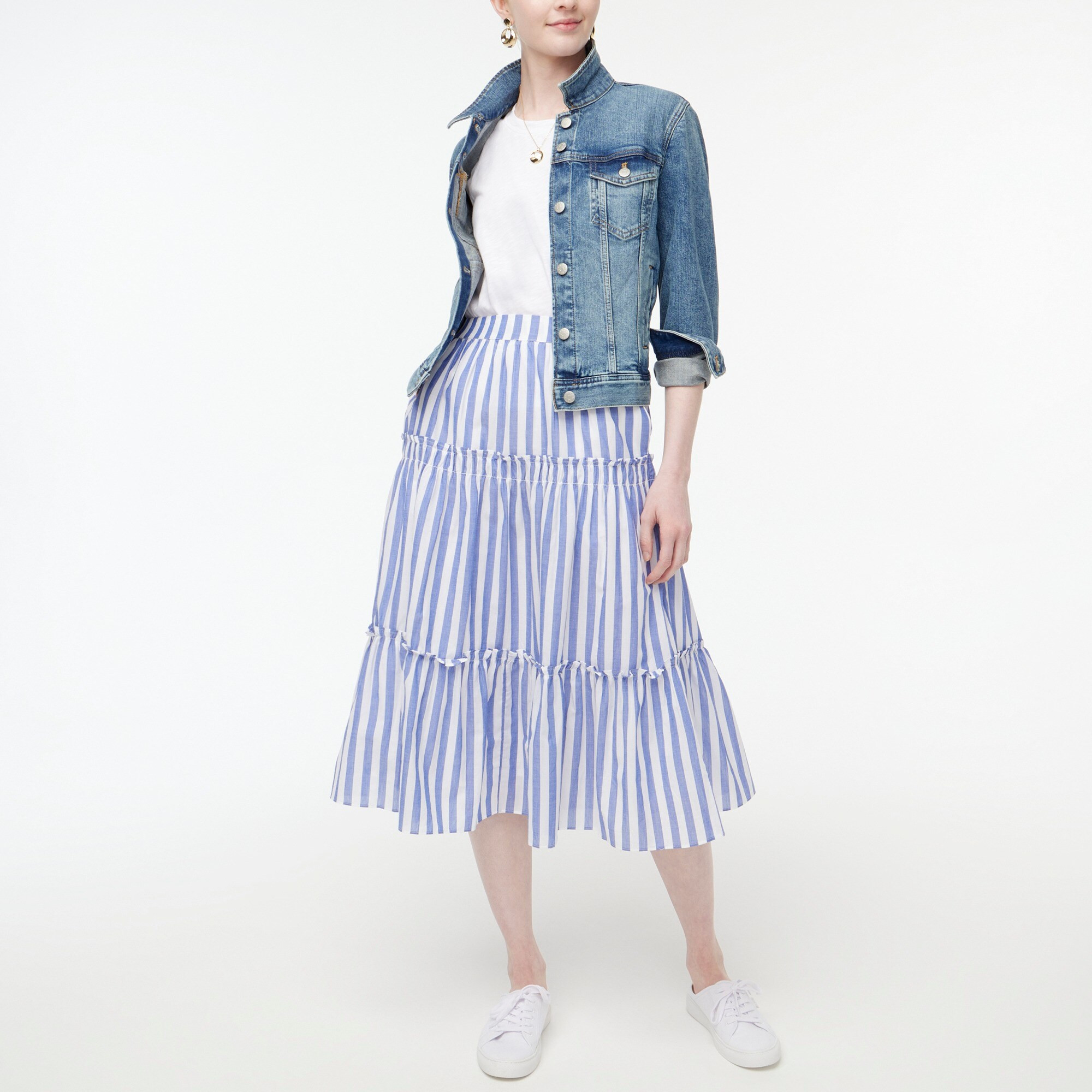 Ruffle tiered midi skirt | J.Crew Factory