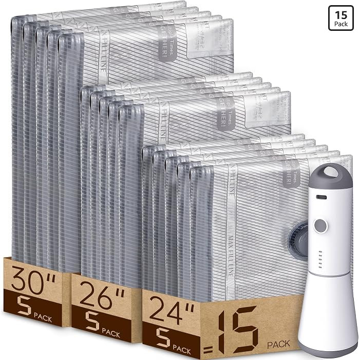 Vacbird Vacuum Bags for Travel with Rechargeable air Pump, Carry-on Size Compression Packing Bags... | Amazon (US)