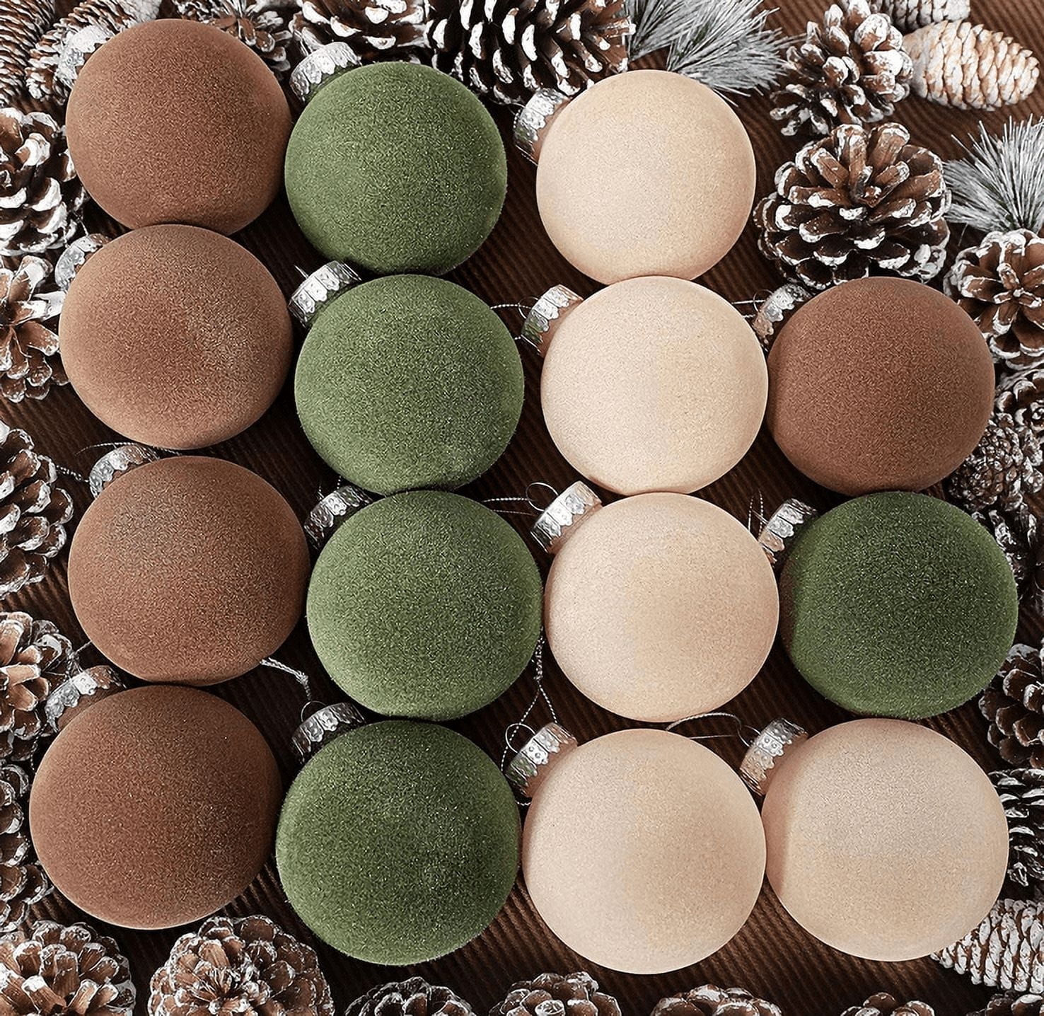 TUTUnaumb Velvet Christmas Balls Flocked 3.15in Christmas Tree Ball Ornaments 15pc Christmas Tree... | Walmart (US)