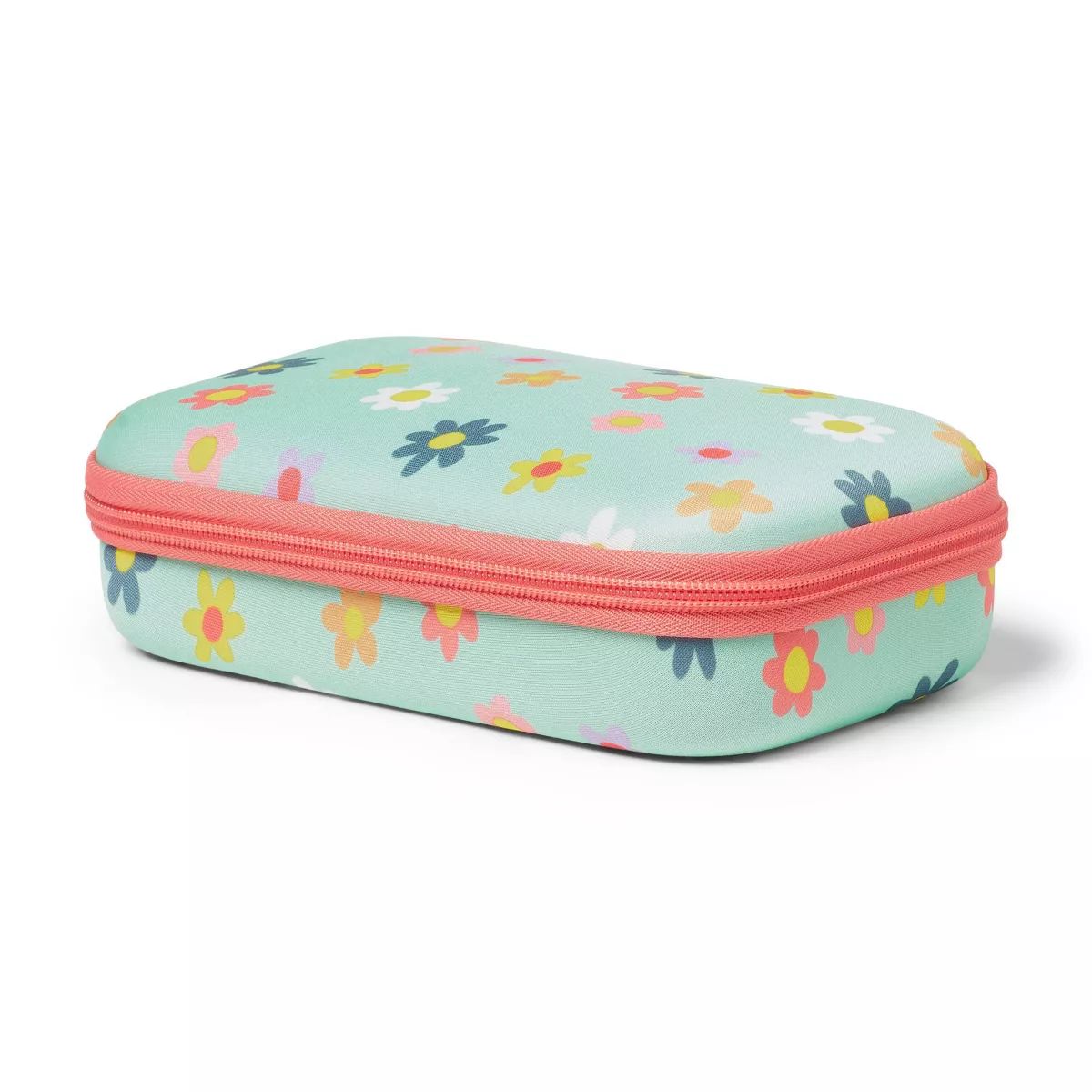 Hard Sided Fabric Pencil Case Teal Daisy - up&up™ | Target