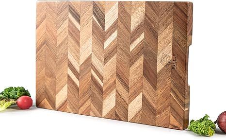 BILL.F Wooden Chopping Board, 14x9 inch Acacia Wood Cutting Board for Kitchen Chopping Butcher Bl... | Amazon (US)