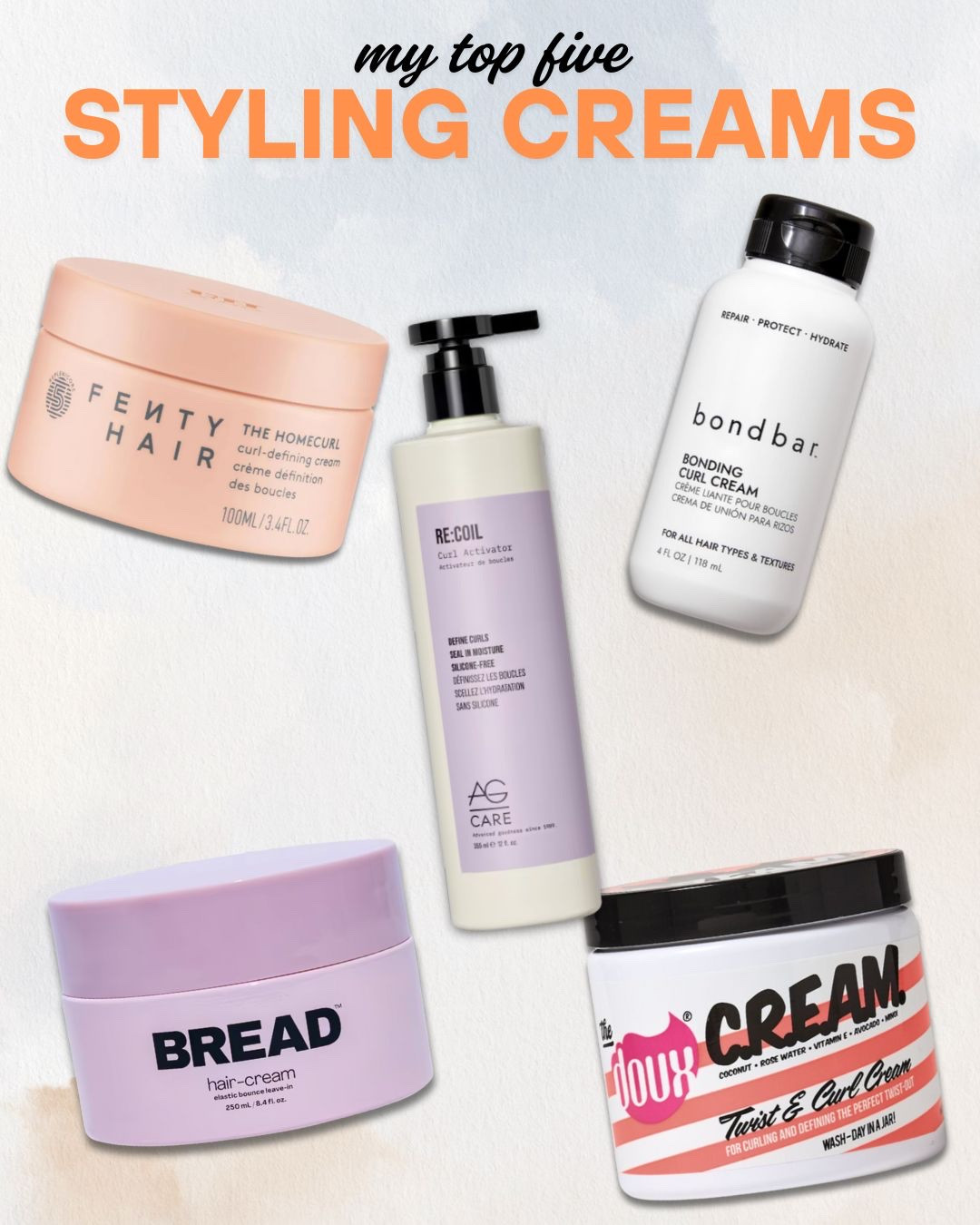 If you’ve got type 4 hair with high density, low porosity, and medium-width strands, these are my top 5 curl creams that deliver moisture, definition, and softness every time.

Fenty Hair The Homecurl Curl-Defining Cream – This silicone-free gel-cream blends wild mango butter with Fenty’s Replenicore-5 complex to deeply moisturize, define, and enhance curls in one step. It’s perfect for frizz control and long-lasting hydration without weighing down your coils.  ￼

The Doux C.R.E.A.M. Twist & Curl Cream – Formulated for super soft, well-defined twist-outs, curl elongation, and humidity resistance. This curl cream is perfect for achieving moisturized, soft, and silky curls every day.  ￼

Bread Beauty Supply Hair-Cream: Leave-In Conditioning Curl Styling Cream – A 2-in-1 leave-in conditioning and repairing curl cream that gives your curls a semi-defined, soft hold. It creates soft curl definition and gives lightweight shine and gloss.  ￼

Bondbar Bonding Curl Cream – Infused with moisturizing shea butter and frizz-fighting jojoba, this nutrient-rich formula leaves curls touchably soft and bouncy. It nourishes and seals in moisture to help define the shape of curls with added bounce, softness, and shine.  ￼

AG Care Re:Coil Curl Activator – This award-winning curl cream is rich in AG’s Curl Creating Complex, formulated with rice and tomato extracts. It adds separation and hold without stiffness or stickiness, leaving hair touchable and crunch-free.  ￼

#Top5CurlCreams #Type4HairCare #LowPorosityHair #CurlDefiningCream #NaturalHairProducts #BlackHairCare #MoisturizedCurls #FrizzFreeCurls #LTKHair #LTKBeauty

#LTKGiftGuide #LTKFindsUnder50 #LTKBeauty