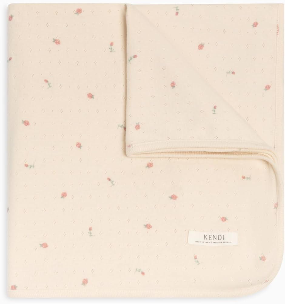 Colored Organics Organic Cotton Swaddle Receiving Blanket Pia Floral Pointelle | Amazon (US)