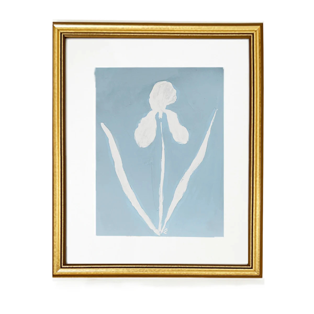 Abstract Blue and White Iris I (8x10)| Modern Wall art | Art on repurp | Sweet Pea and Whimsy