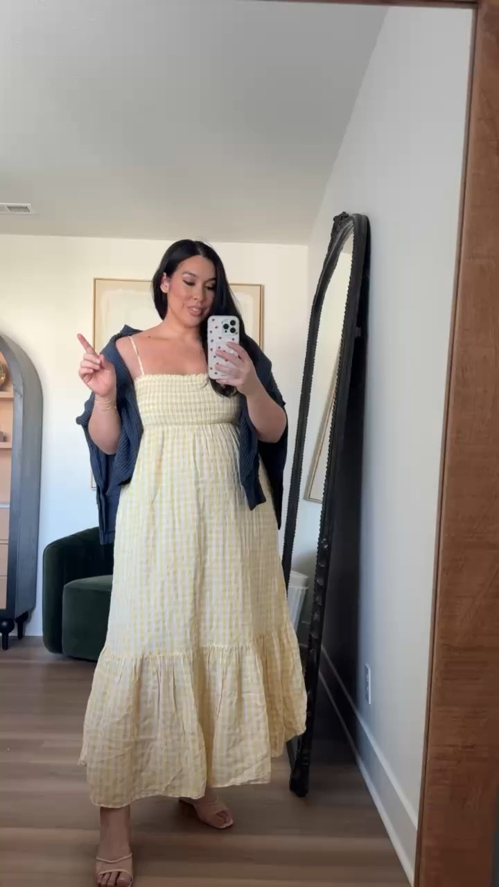 American Eagle midsize spring finds! How perfect is this gingham dress? The smocking is exactly what I need. Paired with a waffle sweater 🫶🏻 Midsize spring outfits from @AmericanEagle! Use code bonnieae25 for 25% off sitewide!  Wearing a size XL! 
-
-
-
Midsize, American Eagle, Spring, Spring OOTD, Jumpsuit, Dress, Shorts, Midsize spring, Midsize dress, Midsize tops, Midsize pants, Aerie, Spring midsize haul, Summer finds @American Eagle Outfitters 

#LTKootd #LTKSeasonal #LTKMidsize