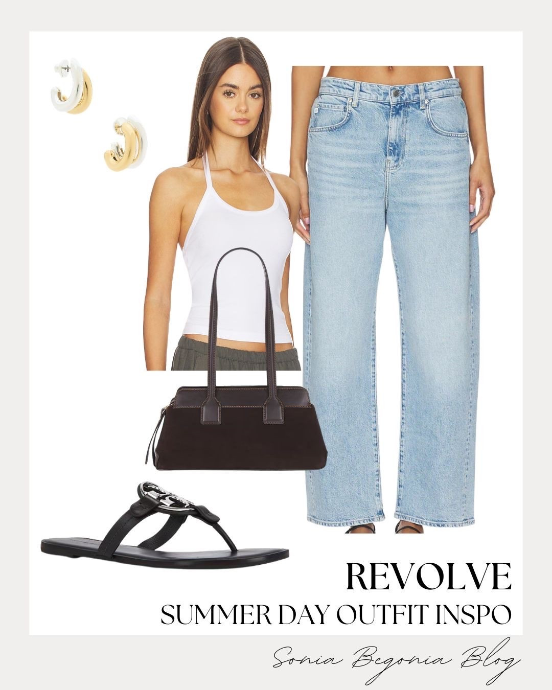 ☀️ Keeping it cool and casual for those warm summer days. I am styling a simple white halter tank with light-wash wide-leg jeans from Revolve for an easy, laid-back daytime look that never goes out of style.

👡 Elevated the casual vibe with classic black thong sandals, a dark brown shoulder bag, and chunky two-tone hoop earrings.

#RevolveMe #SummerOOTD #CasualStyle #DenimOutfit #SummerFashion #EffortlessLook #DaytimeStyle

#LTKootd #LTKSeasonal