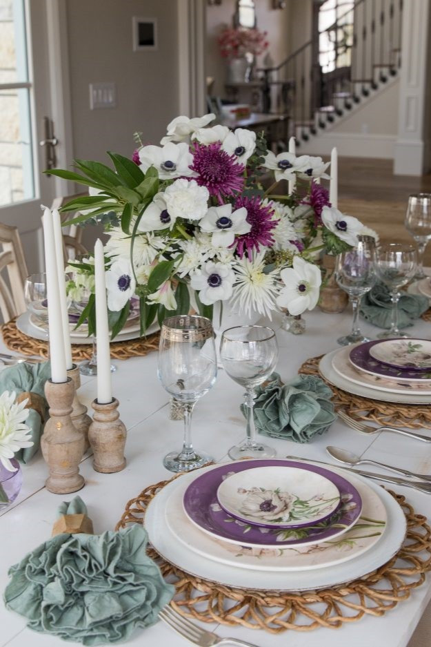 Host in style! 💜🤍 This purple & white tablescape is perfect for summer gatherings. Tap to shop my favorite pieces! #EntertainingMadeEasy #AnemoneFlowers #LTKHome #HomeWithHollyJ #ShopHollyJHome 

 #LTKfoodie #LTKSeasonal #LTKHome