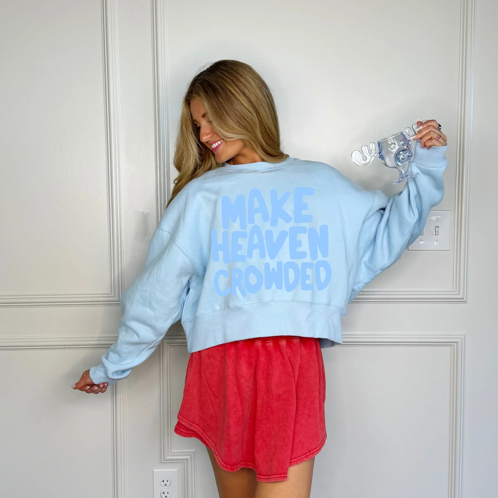 Make Heaven Crowded Puff Crop Sweatshirt | Poppy & Pine