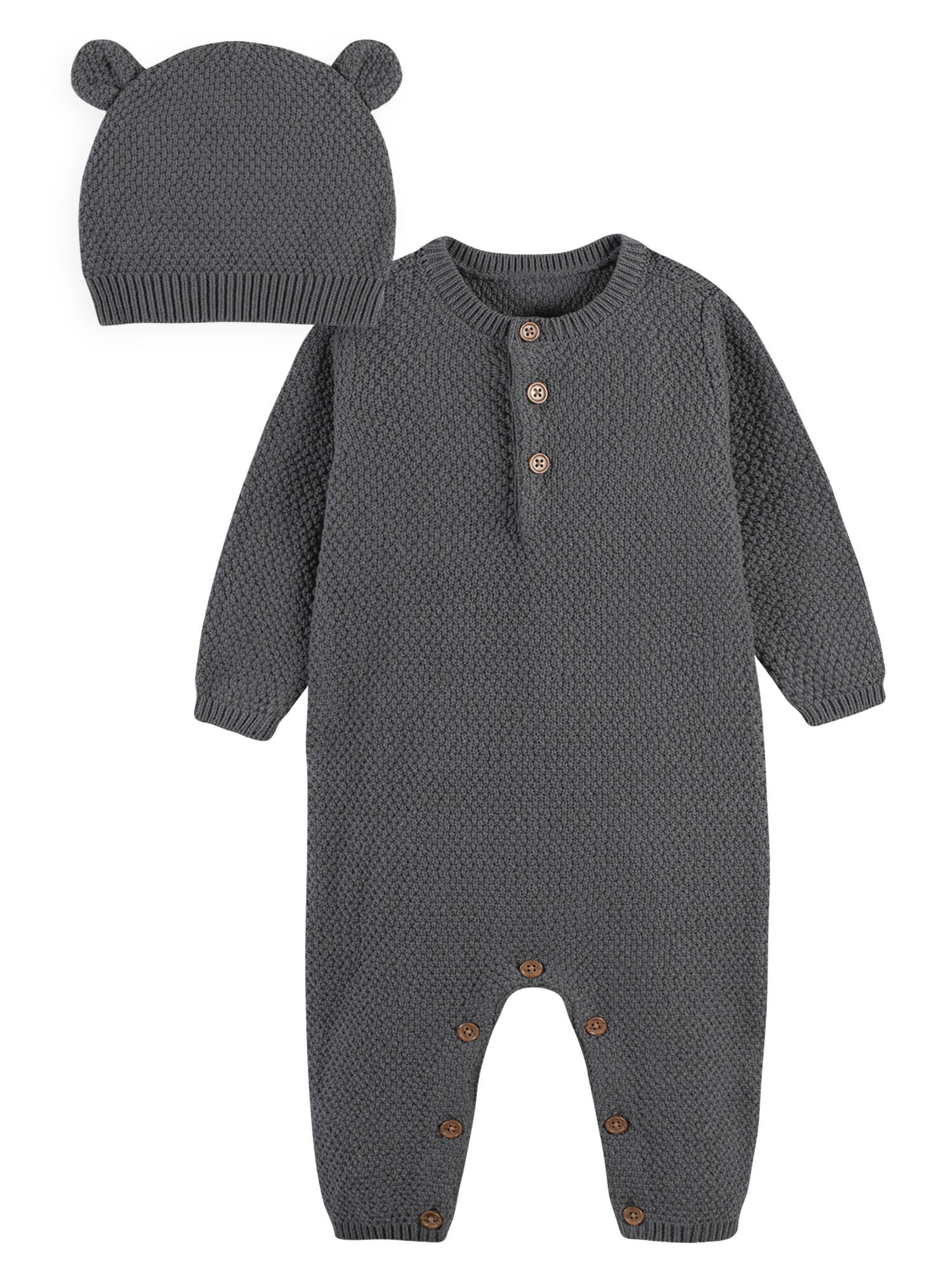 Modern Moments by Gerber Baby Boy Sweater Knit Coverall & Hat Bundle, 2-Piece, Newborn-3/6 Months | Walmart (US)