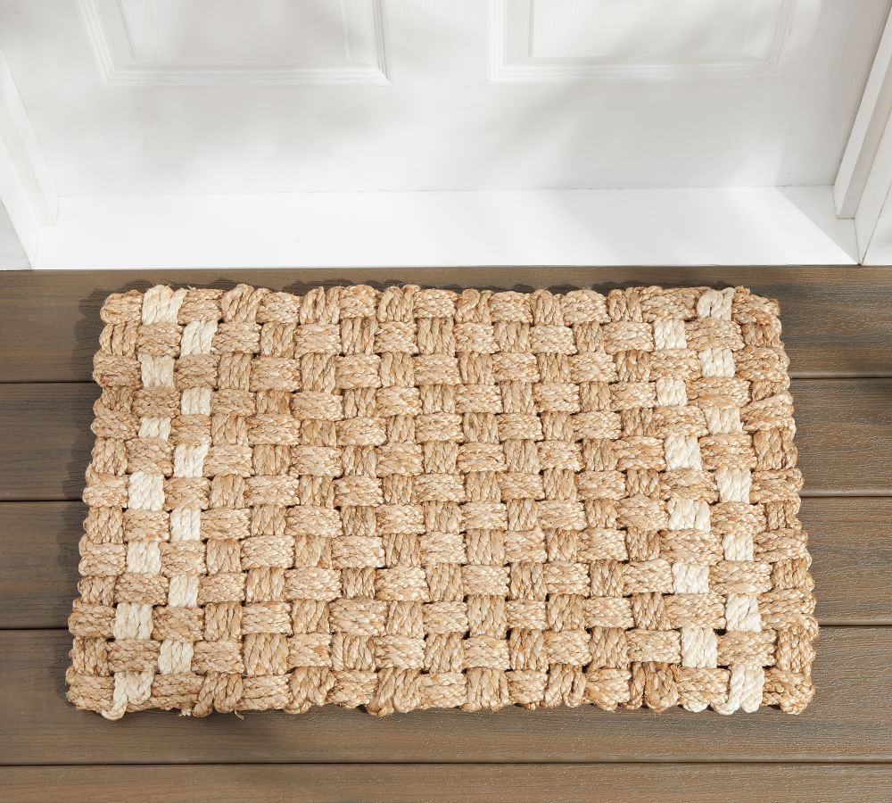 Woven Natural Fiber Doormat, Natural/Bleached, 18 x 30&amp;quot; | Pottery Barn (US)
