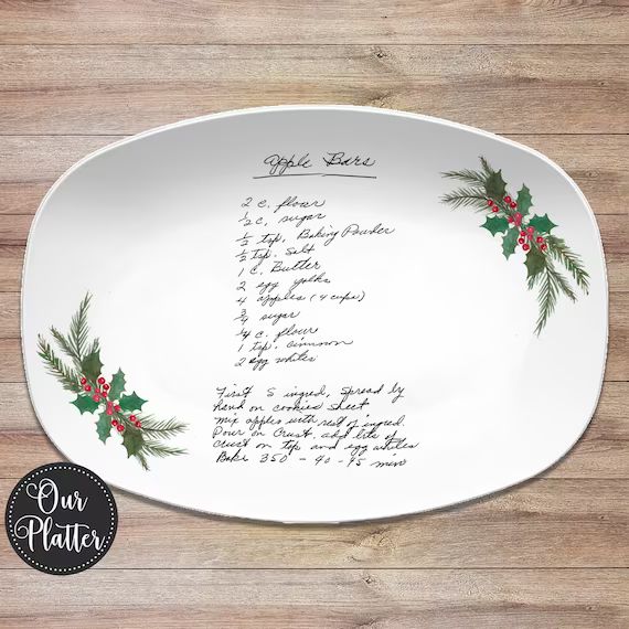 Christmas Handwritten Recipe Personalized Platter  | Etsy | Etsy (US)