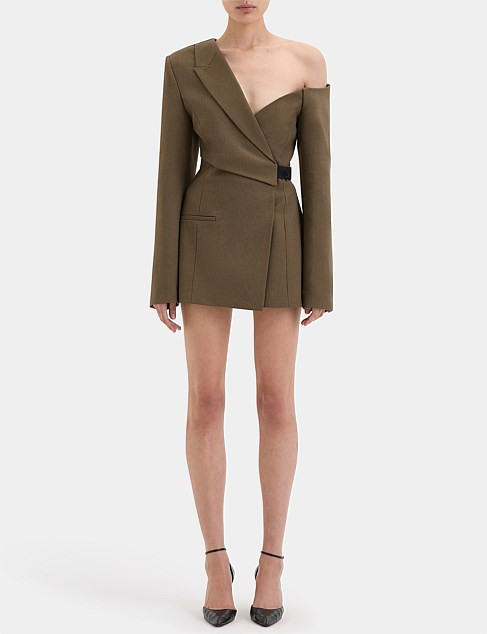 Sir Sartoria Mini Dress Chocolate Marle | David Jones | David Jones (Australia & New Zealand)