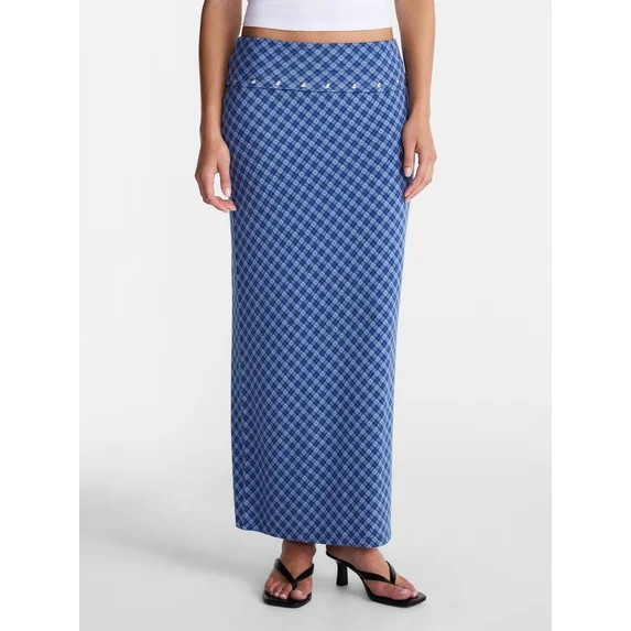 No Boundaries Foldover Knit Maxi Skirt, Women's XXS-XXL | Walmart (US)