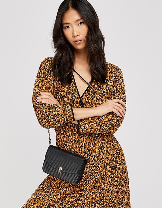 Edie Croc Cross Body Bag | Black | One Size | 7907360300 | Accessorize | Accessorize (Global)