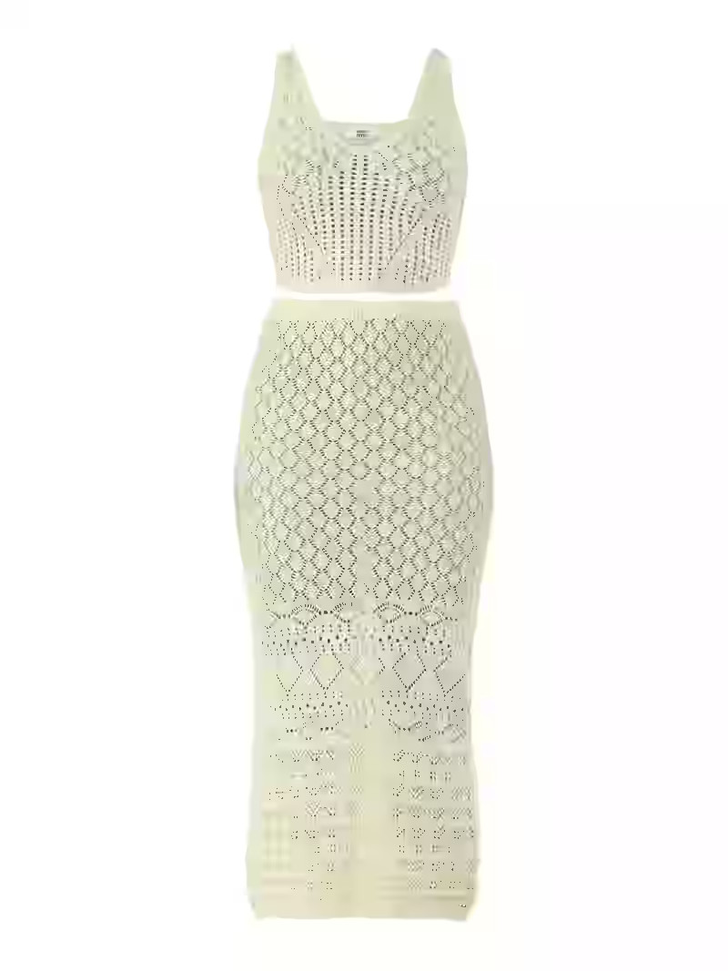 Madden NYC Women’s Cotton Crochet Tank Top and Midi Skirt Set, 2-Piece, Sizes XS-XXL | Walmart (US)