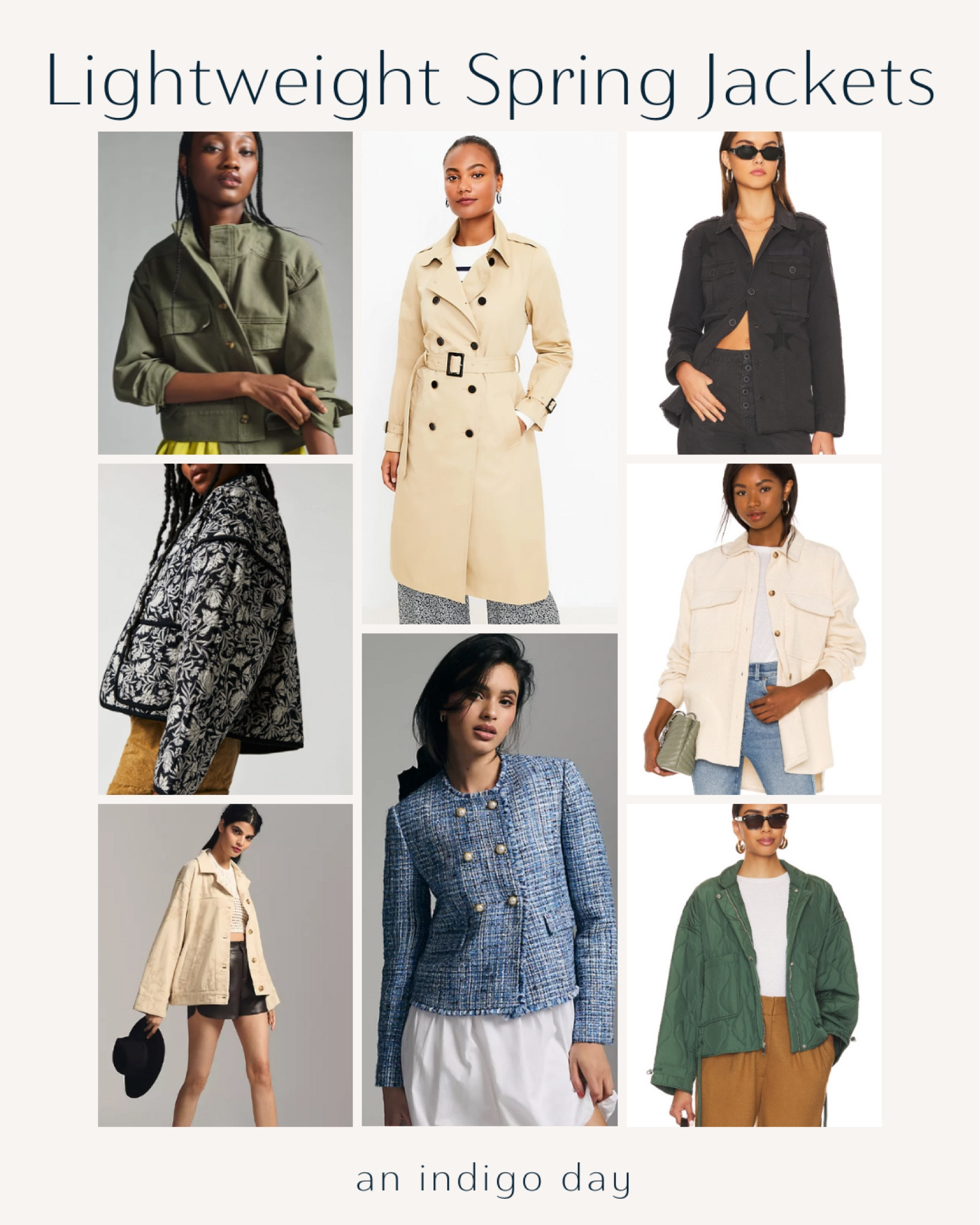 Lightweight spring jackets that aren’t a denim jacket. Trench coats. Shackets. Quilted jackets. Tweed blazers  

#LTKstyletip #LTKFind #LTKunder100
