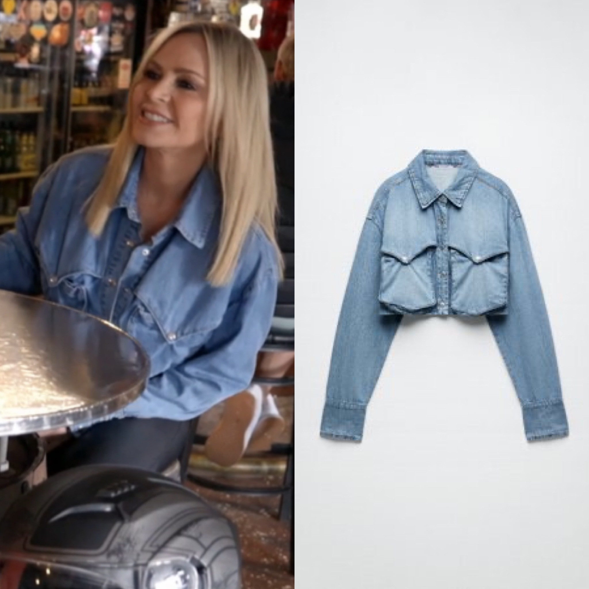 Tamra Judge’s Denim Cropped Western Shirt 