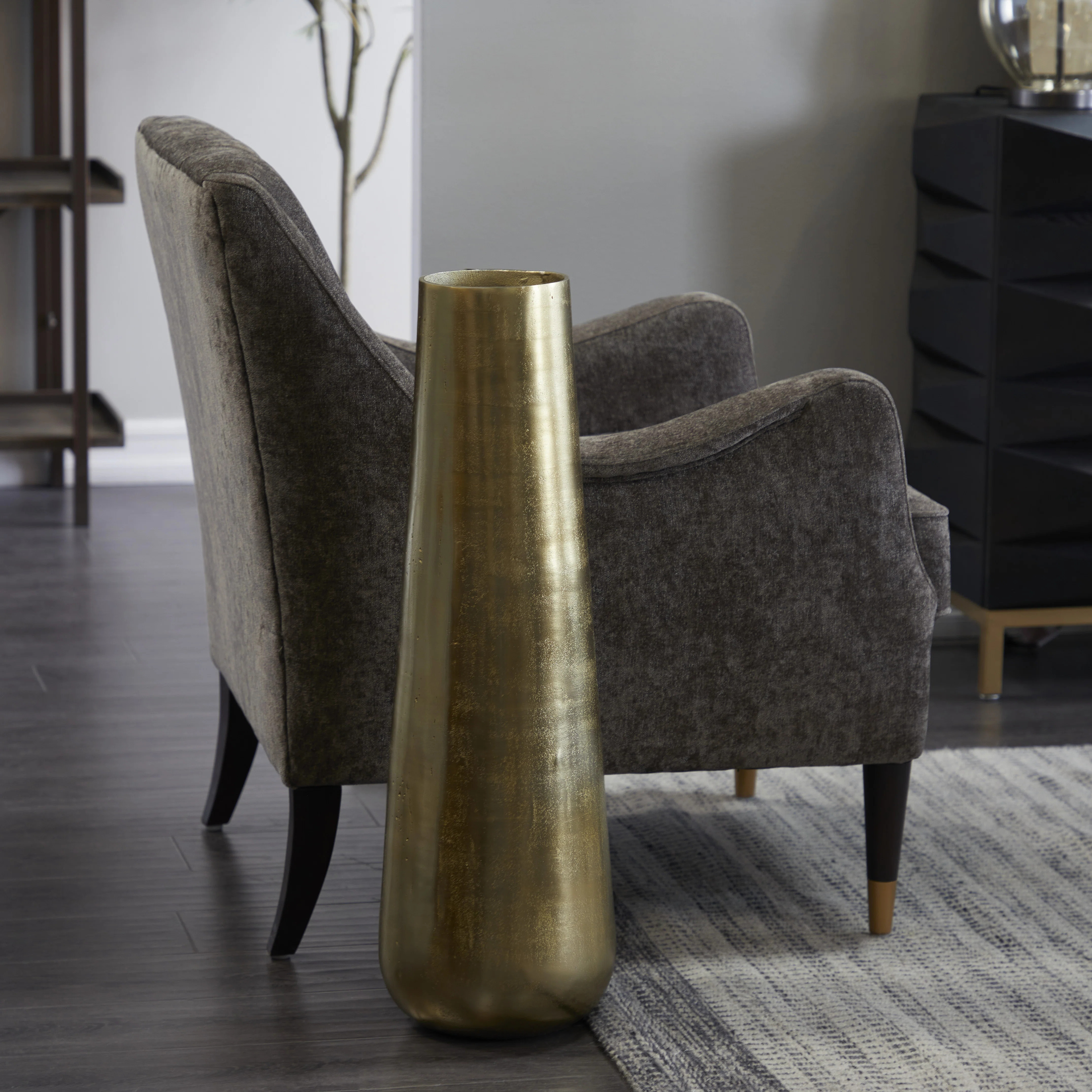 Tavistock Stainless Steel Metal Minimalistic Tall Floor Cone Decorative VaseByWilla Arlo\u2122 In... | Wayfair North America